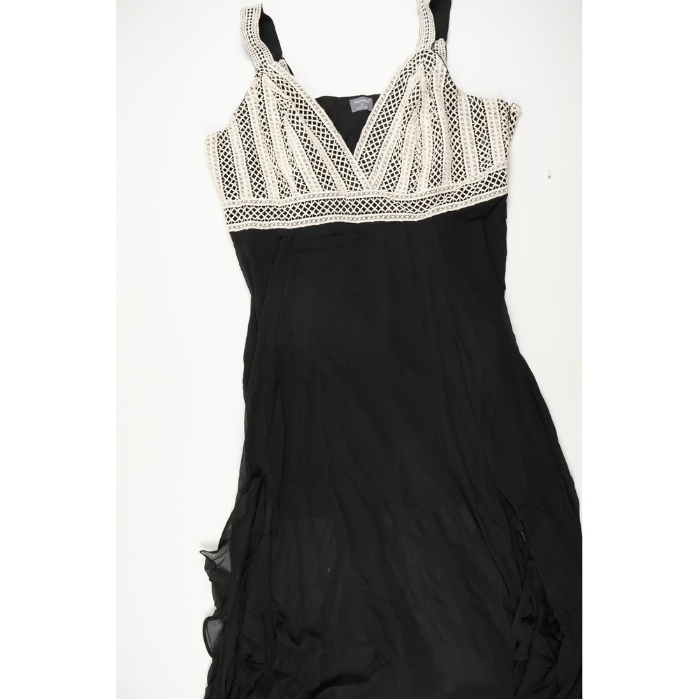 Masseys Maxi Dress Crochet Lace Bodice Black White Plus Size 3X Excellent